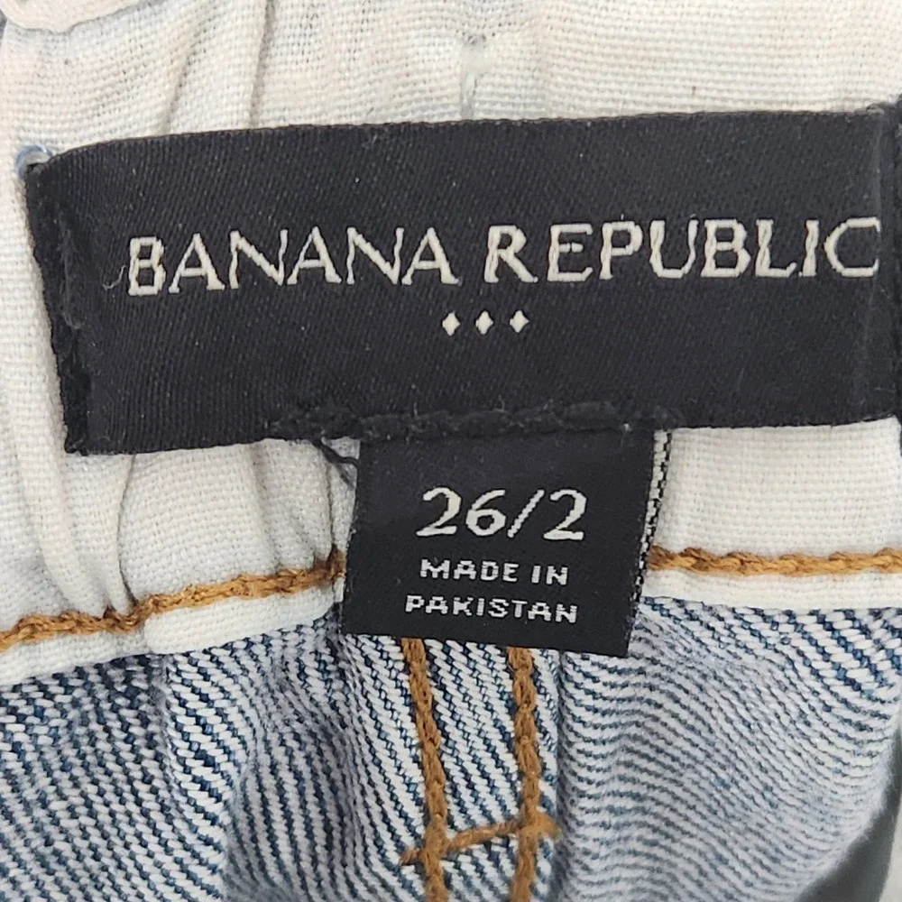 Banana Republic High Rise Cuffed Denim Women's Shorts Medium Wash Baggy 26/2
